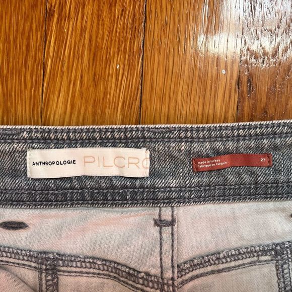 Anthropologie Pilcro Tapered Barrel Wide Leg Jeans Pants, Blue Gray Denim, 27 - Picture 4 of 10